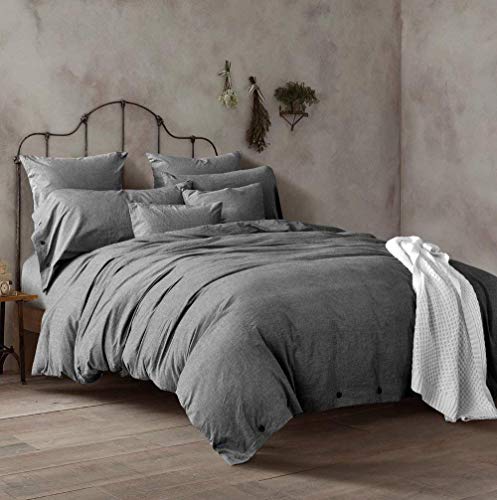 Doffapd Duvet Cover King, Washed Cotton Duvet Cover Set