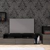 Nexera Damask Wall Shelf, Bark Grey/Black