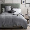meadow park Stone Washed Pure Linen Duvet Cover Set 3 Piecss