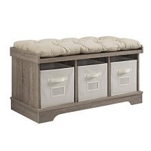 Walker Edison Furniture Company Modern Farmhouse Entryway Shoe Storage