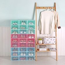 Laitemo Shoe Box,Clear Stackable Storage Shoe Box Organizer