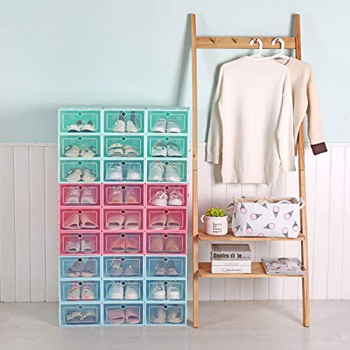 Laitemo Shoe Box,Clear Stackable Storage Shoe Box Organizer