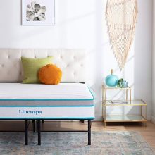 Linenspa 14-Inch Folding Metal Platform Bed Frame with 13 Inches of Clearance – Quick Assembly, Sturdy Support, and Storage Space