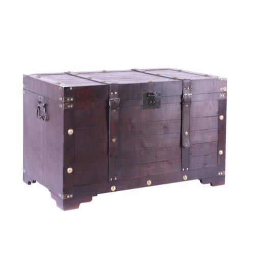 Vintiquewise Vintage Large Wooden Storage Trunk
