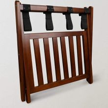 MISC Walnut Brown Hotel Luggage Rack for Guest Room Folding Suitcase