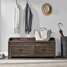 Farmington Entryway Storage Bench, Rustic
