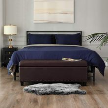 SONGMICS Storage Ottoman, Upholstered Storage Bench, Synthetic Leather