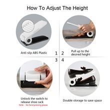 Lovne 18 Pairs Adjustable Double Shoe Rack Organizer