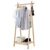 LANGRIA Foldable Bamboo Clothes Laundry Rack