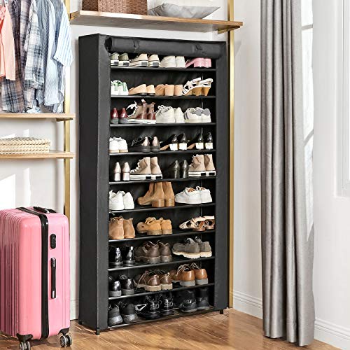 SONGMICS 10-Tier Shoe Rack, Shoe Storage with Dust Cover