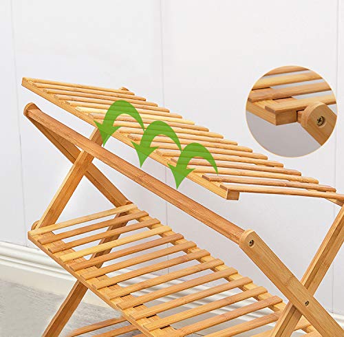 Rakumi Multi-Tier Foldable Bamboo Shoe Rack Multifunctional