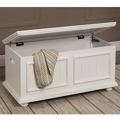 HomePop Notting Hill Wood Storage Trunk  with Hinged Lid