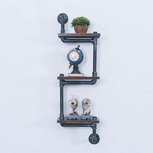 Industrial Pipe Shelves: Retro Wall-Mounted Shelving for Vintage Steampunk Style