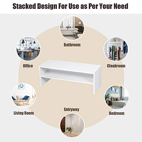 Giantex 3-in-1 Shoe Rack, 5-Tier Shoe Organizer, Wood Storage Shelf for Shoes
