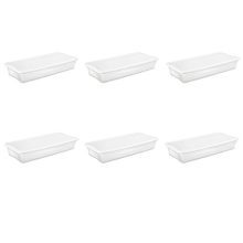 Sterilite Quart/39 Liter Underbed Storage Box, Clear with White Lid