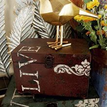 Deco Metal Trunks (Set of 3), 16"/12"/9"