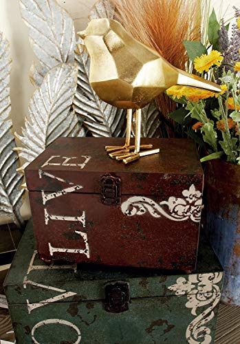 Deco Metal Trunks (Set of 3), 16"/12"/9"