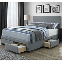 DG Casa Kelly Panel Bed Frame with Storage Drawers and Upholstered Headboard