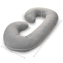 PharMeDoc Pregnancy Pillow with Jersey Cover, C Shaped Full Body Pillow Grey