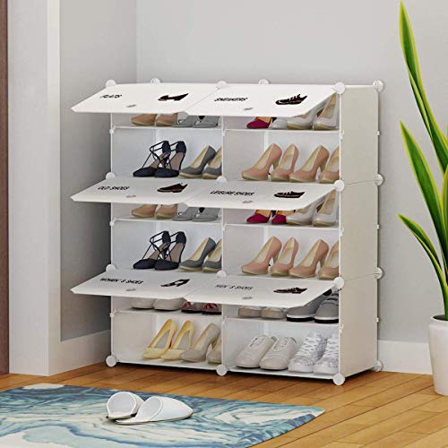 KOUSI Portable Shoe Rack Organizer 24 Pair Tower Shelf Storage Cabinet