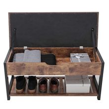 Usikey Shoe Bench with Storage Shelf, Multifunctional Storage Bench