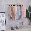 FURVOKIA Industrial Pipe Wall Mounted Clothes Hanging Shelves System
