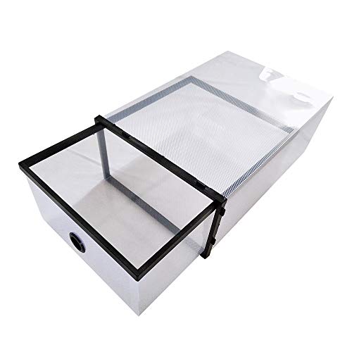 WANLECY 20 Pack Push Drawer Type Stackable Shoe Box Case