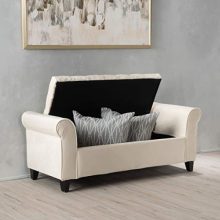 Christopher Knight Home Living Berggren Ivory New Velvet Armed Storage Bench