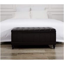 First Hill Girard Storage Bench with Faux-Leather Upholstery