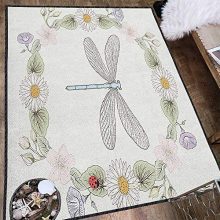 Dragonfly Anti-Skid Area Rug,Vintage Retro Farm Life Inspired Moth