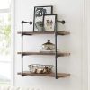 Decorative Floating 3-Tier Wall Mounted Hanging Pipe Shelves