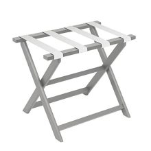 Gate House Furniture Light Grey Eco-Poly Folding Luggage Rack