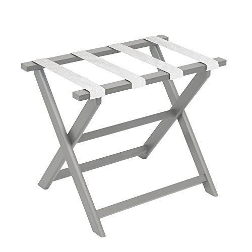Gate House Furniture Light Grey Eco-Poly Folding Luggage Rack
