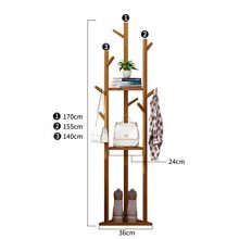 2 in 1 Coat Stand Hat Rack with Stylish Looking 9 Hooks 3 Shelves Tree Rack