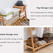 COPREE Bamboo Garment Coat Clothes Hanging Heavy Duty Rack