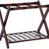 MISC Walnut Brown Hotel Luggage Rack for Guest Room Folding Suitcase