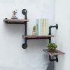 Industrial Pipe Shelving Wall Mounted,Steampunk Real Reclaimed Wood