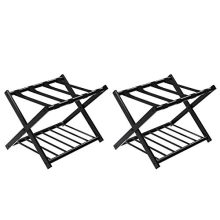 Tangkula Luggage Rack (Set of 2), Folding Metal Suitcase Luggage Stand