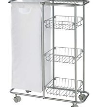 WENKO Collecting trolley Slim - 3 tiers, detachable bag