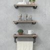 WGX Design For You Industrial Pipe Shelving Shelves Bookcase Rustic Wood
