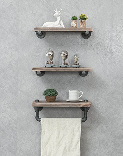 WGX Design For You Industrial Pipe Shelving Shelves Bookcase Rustic Wood