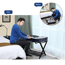 GOFLAME Folding Luggage Rack Wooden Suitcase Luggage Stand