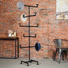 MyGift Industrial 70-Inch Black Metal Pipe Freestanding