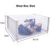 WAYTRIM Foldable Shoe Box, Stackable Clear Shoe Storage Box