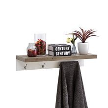 Danya B. Wall-Mounted Coat Rack with Shelf and 4 Metal Hooks