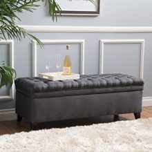 Christopher Knight Home Living Sheffield Tufted Fabric Gray Storage Ottoman