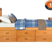 Merax Twin Size Platform Storage Bed Solid Wood Bed