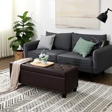 SONGMICS Storage Ottoman, Upholstered Storage Bench, Synthetic Leather