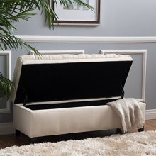 Christopher Knight Home Laguna Button Tufted Fabric Storage Ottoman Bench