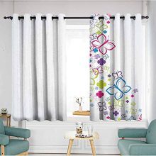 YOFUHOME Colorful Home Decor Simple Curtain Hand Drawn Fantasy